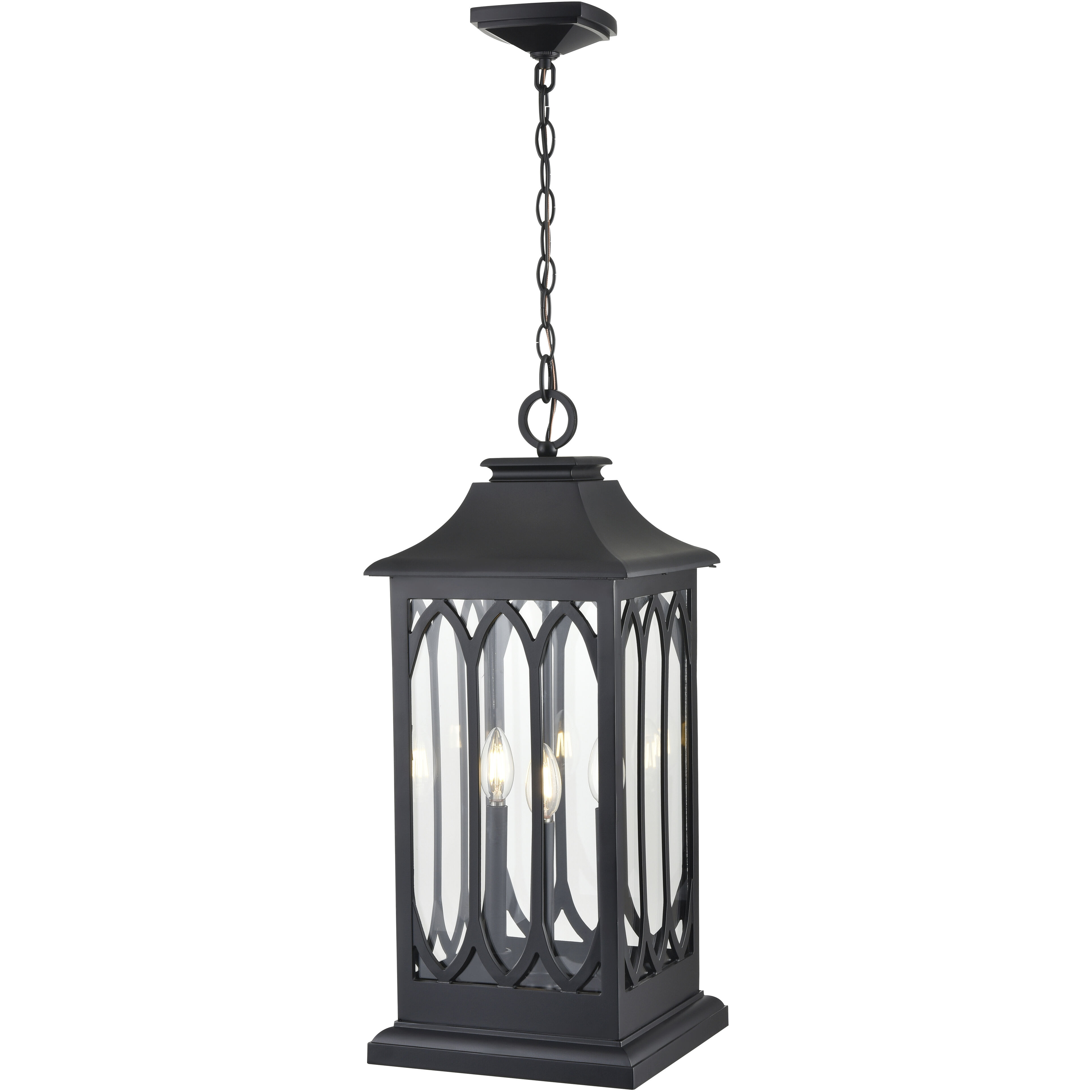 Mallorey 3 Light 10.5 inch Powder Coated Black Outdoor Hanging Lantern